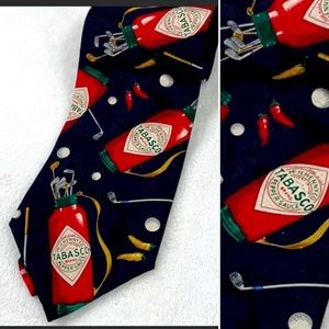 🌼4/&10🌼 TABASCO 100% Silk Golf Novelty Tie